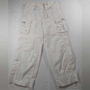 J. Crew Women's Favorite Fit White Cotton Cargo Pants Straight Leg Size 4
